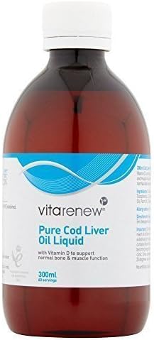 Vitarenew Pure Cod Liver Oil Liquid 300ml With Vitamin D3. BBE 07/2018