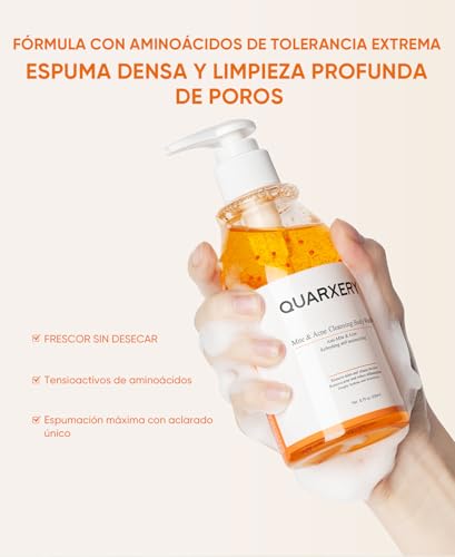 QUARXERY Gel de ducha antiácaros body wash - Eliminación profunda de ácaros y acné, limpieza suave para piel grasa-250ml