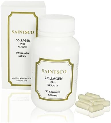 Intensive Collagen and Keratin Complex by Saintsco® - 90 Capsules - The Most Powerful Anti-Aging Formula for Vibrant, Healthy Hair, Skin, and Nails