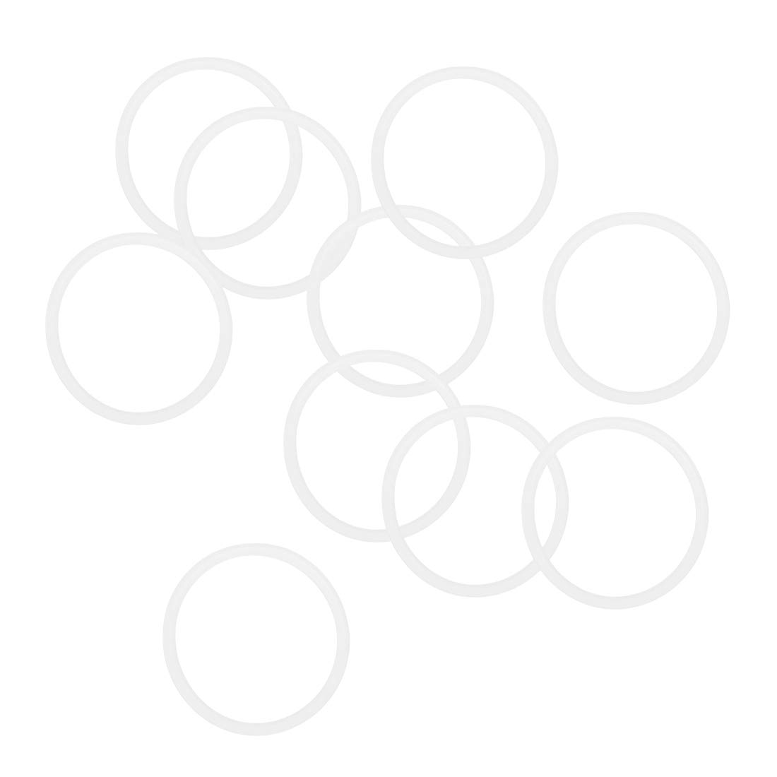 Sourcingmap Silicone O-Rings, 30mm OD 26mm ID 2mm Width VMQ Seal Gasket for Compressor Valves Pipe Repair, White, Pack of 10