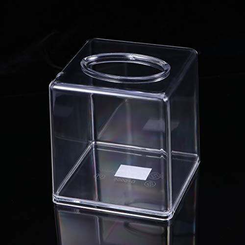 BESTOMZ Square Tissue Box Cover Acrylic Tissues Paper Holder for Bathroom - Thumbnail 2