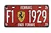 Ferrari F1-1929 Vintage Auto License Plate, Embossed Tag Size 6