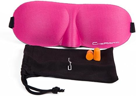 Sleeping Mask Blindfold-Comfortable Performance For Travel,Hotel,Sleeping,Naps With Carrying Pouch &amp; Ear Plugs-Shocking-Pink