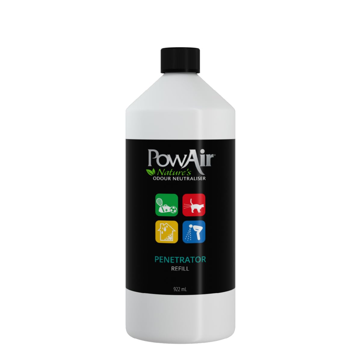 PowAir Penetrator Odour Neutraliser Spray – Dual Action Enzymatic Formula - Eliminate Odours Including Cat Urine, Dog Urine, Vomit, Sweat and Faeces – 922ml