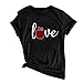 Lutos Short Sleeve Valentine’s Day Graphic Shirts for Women Buffalo Plaid Heart Print Holiday T Shirts Tops Blackthumb 2