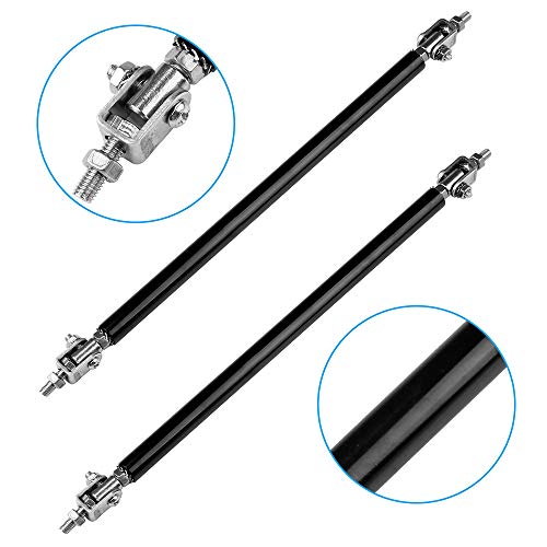 ECCPP Adjustable 7.87"-13" Black Front Bumper Lip Splitter Strut Rod Tie Support Bars Universal 2pcs