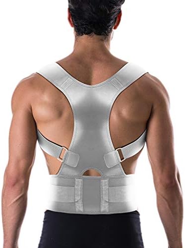 MEDCorrect Back Brace Posture Corrector for Women & Men | Fully Adjustable Posture Brace | Back Straightener Posture Corrector Relieves Upper Back & Shoulder Pain (White, XL (37" - 42" Waist))