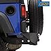 EAG Rear Bumper Rock Crawler Black with 2'' Receiver Hitch and D-ring Shackles for 07-18 Jeep Wrangler JK