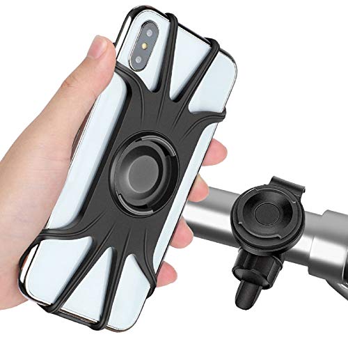 Detachable Bike Phone Mount, 360° Rotatable Bicycle & Motorcycle Handlebar Cell Phone Holder fit for iPhone Xs Max XR X 6S 6 7 8 Plus, Galaxy S9 S10 S10e Note 9, Other 4-6.5