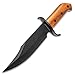 Timber Wolf ClaimStaker Bowie Knife and Sheath - 3Cr13 Stainless Steel Black Blade, Full-Tang, Wooden Handle - Length 12 1/2