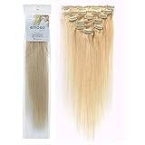 Emosa Luxury Clip in Human Hair Extensions Platinum Blonde 15inch-22inch