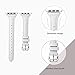 Secbolt Leather Bands Compatible with Apple Watch Band 38mm 40mm 41mm Iwatch SE Series 9 8 7 6 5 4 3 2 1 Slim Replacement Wristband Strap Stainless Steel Buckle, White