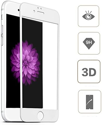 iphone 6 Plus screen protector 6s Plus Full cover Solobay Tempered Glass Screen Protector film 3D Curved Edge to Edge Anti-Glare Anti-Scratch Anti-Dust For iPhone 6 Plus 6s Plus (White)
