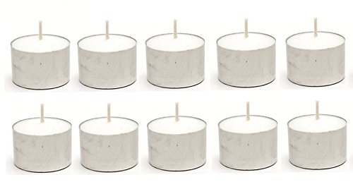 Crazy Sutra Smokeless Tin Tea Light Wax Candles 10 Pieces Pack (7-9 hrs Burning Time, White)