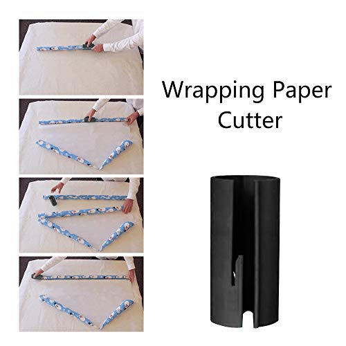 Wrapping Paper Cutter-Christmas, Birthdays and Any Holiday Present Stickers Cutting Tools, Gift for Any SizeRoll Wall Sticker Decorations, Kraft Paper Slitter Trimmer Blades