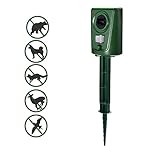 MATATA Ultrasonic Animal Repeller Outdoor Pest Repellent Repel Dogs Cat Birds Deer Raccoon Rodents Bats Rabbits Skunks Wild Pigs with Humane Way,Ecofriendly