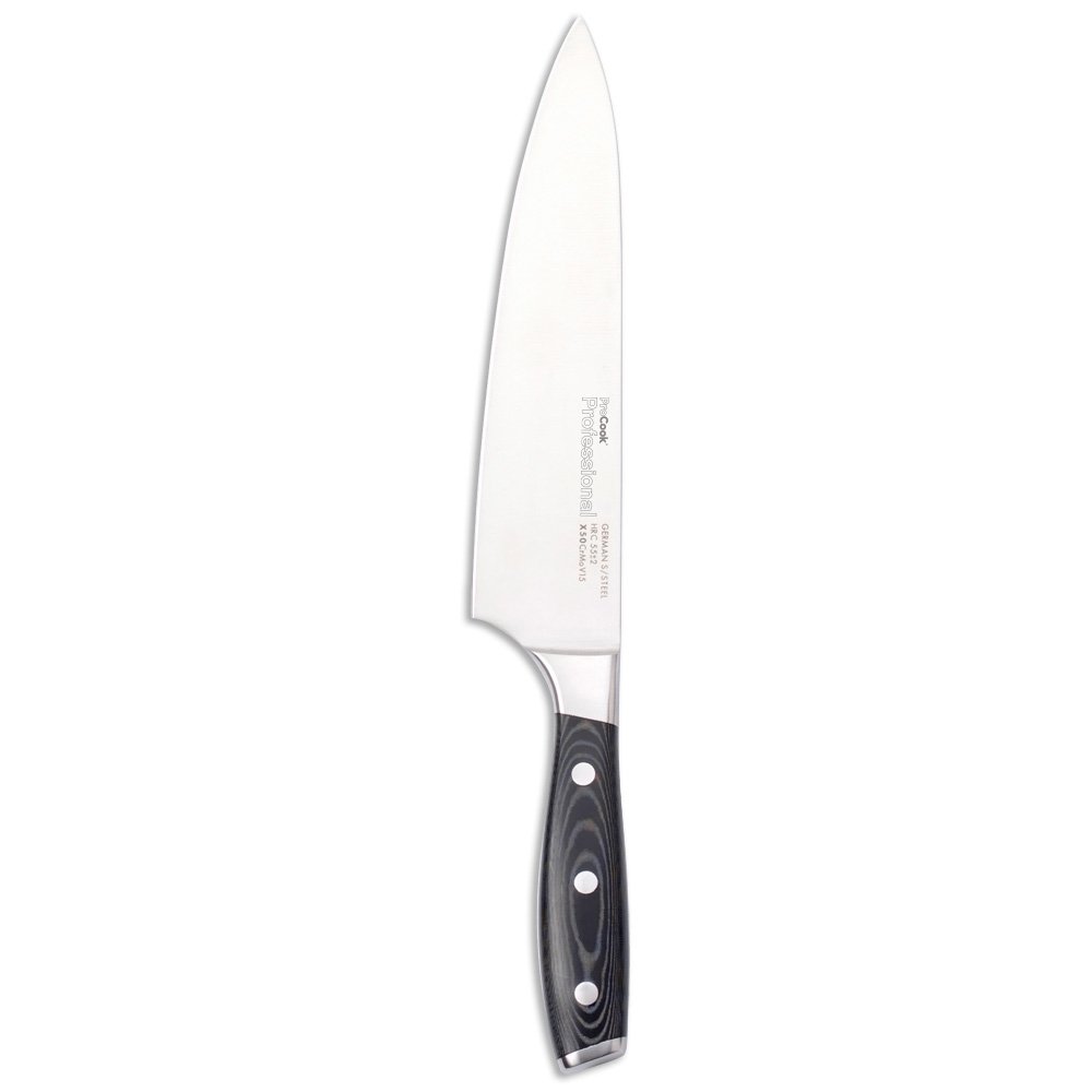 ProCook Professional X50 Chef Knife 20cm / 8in Kitchen Knife Sharp Professional Carbon