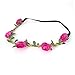 5 Pcs Women Lady Girl's Bohemian Boho Style Rose Flower Floral Crown Headband Garland Halo Hair Band For Festival Party Wedding - Random Color