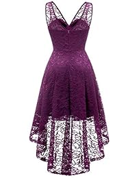 MODECRUSH Vestido de cóctel de encaje floral para mujer, estilo formal, para baile de graduación