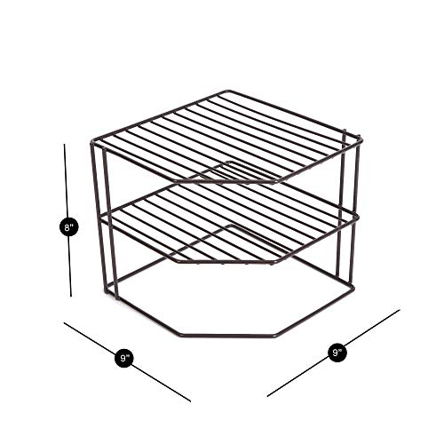 Smart Design 3Tier Corner Shelf Storage Bronze Heavy Duty Steel