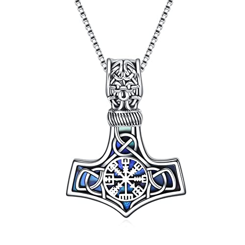 Thor's Hammer Necklace S925 Sterling Silver Mjolnir Amulet Pendant