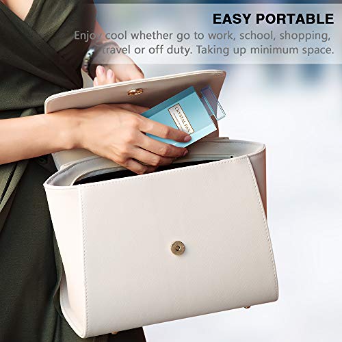 LIGHTDESIRE Mini Fan Handheld Rechargeable, Portable Retractable 3 Speeds with Fragrance, Personal Fans Small Handheld Battery Operated Desk Electric Fan for Travel Home Office School Queue (Blue) - Thumbnail 4
