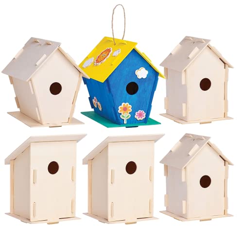 12 Wooden Birdhouses Crafts for Girls and Boys Kids Bulk Arts and