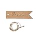 Ling's moment 100 PCS Kraft Paper Gift Tags Bonbonniere Favor Rectangular Hang Tags with Free Natural Jute Twine，2.75