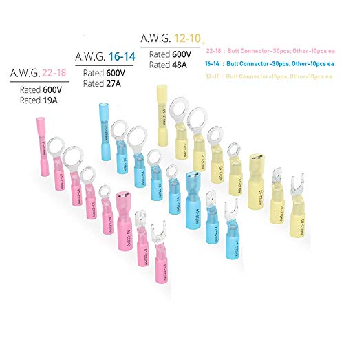450pcs Heat Shrink Wire Connectors DIY Kit Heat Shrink Butt Connectors Crimping Tool Heat Shrink Tubing Heat Gun Waterproof Marine Automotive Terminals Set