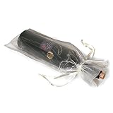 Pixnor 10 x Sheer Organza Wine Bottle Gift Bags for Present Weddings Party