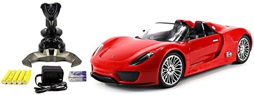 Toycity Licensed Porsche 918 Spyder Remote Control RC Car BIG 1:14 Scale Size RTR w/ Bright LED Lights, Opening Doors, Detailed Construction