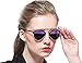 GAMT Fashion Metal Aviator Eyewear Flat Reflective Mirror Cateye Polarized Sunglasses (Rose Gold, 48)
