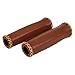 VELO VLG-030-1 Brown PU Leather and Soft Rubber Bicycle MTB Beach Cruiser Mountain Bike Handlebar Grips