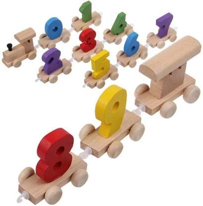 Creative Shoppee Wooden 0-9 Numbers Train Set for Kids Toy