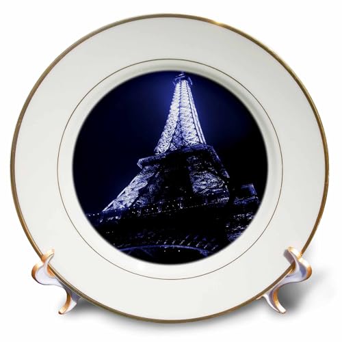3dRose cp_125028_1 Close Up of The Paris Eiffel Tower with a Blue Tint Porcelai…