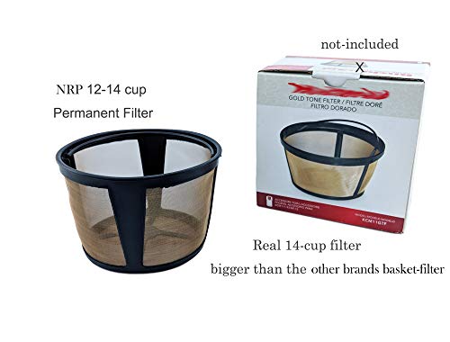 NRP Permenent 14-cup Gold-tone Coffee Filter Compatible for KRUPS Coffeemaker EC324 Drip Brew Filter Basket -Also Fits More - Thumbnail 6