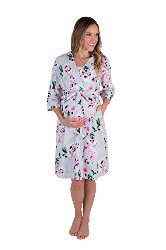 Baby Be Mine Maternity Labor Delivery Nursing Robe Hospital Bag Must Have (S/M pre Pregnancy 4-10, Olivia)