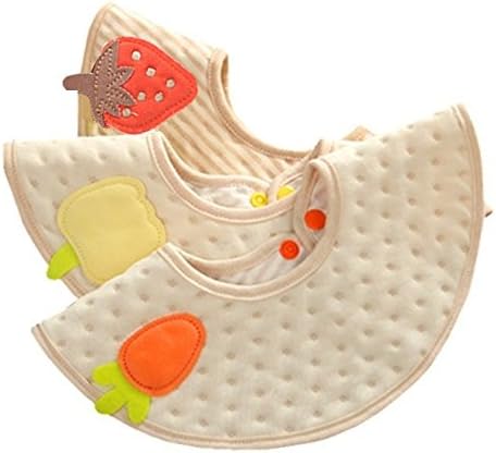 3 Pack 360° Waterproof Baby Bibs with Snaps Unisex Bandana Drool Bib for Drooling and Teething, Baby Clothing Accessories Baby Decorations Gifts for Newborn Girls &amp; Baby Boy, Organic, Soft, Absorbent