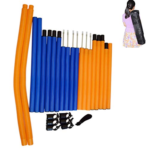 MelkTemn Dog Agility Set - Dog Agility Equipment with Dog Agility Hurdle, Weave Poles, Dog Agility Jump - Canine Agility Set for Dog Training, Obedience, Rehabilitation with Carrying Bag