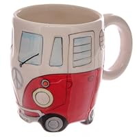 Volkswagen - Red Ceramic Shaped Coffee Mug / Cup (VW Camper Van) By Giftbrit