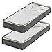 Sami Time Clothes Blanket Storage Bags Organizer with Reinforced Handle-Set of 3,Foldable with Sturdy Zipper, Clear Window (Gray Jumbo)