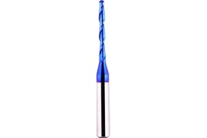 YOKISHUN CNC Router bits Carbide Ball Nose End Mill with Nano Blue Coating for Side Milling. End Milling. Finish Machining. (1/8" Cut Dia-Extra Long Cutting Length)