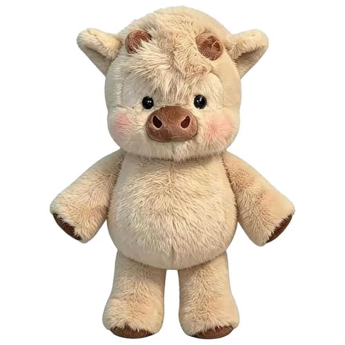 JINDANCL Plush Cow Running 45 cm, Khaki Plush Cow, Cow What Plush, Running Calf That Soft Toy