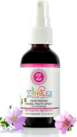 Natural Botanical Dry Mouth Spray by Ziingles - Relieves Your Dry Mouth and Helps Relieve Painful Canker Sores - Refreshing Raspberry Flavor - 2 fl oz (59ml)