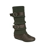 Slouchy Sweater Buckle Mid Calf Boot (10, grey21) [Apparel]