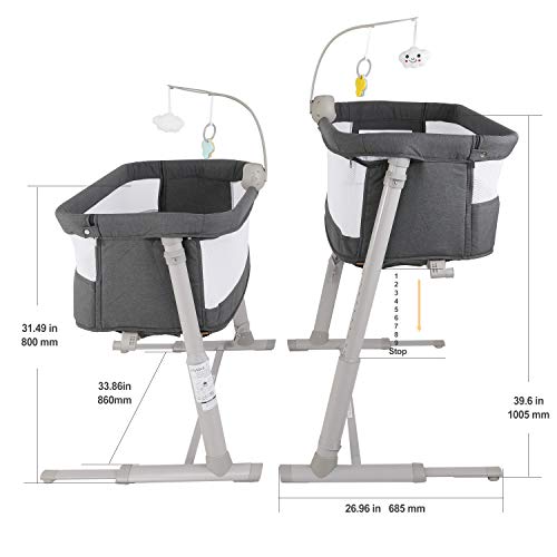 Baby Bedside Sleeper with 2 Replaceable Sheets, Bedside Cribs