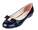 Verocara Women's Flat Round Toe with Bow-tie Casual Balleria Genuine Leather Shoes for Party and Office