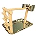 PINVNBY Parrot Perch Wood Training Stand Table Top Bird Playground Play Gym Playpen Ladders with Stainless Steel Feeders and Tray for Small Medium Parrot Budgies Parakeet Cockatiel Cockatoo Conurethumb 1