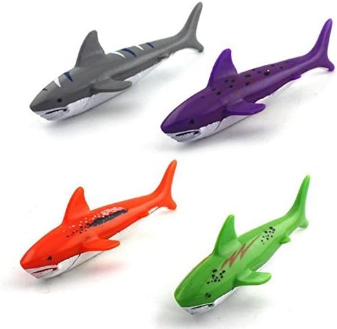 VI AI Underwater Swimming/Diving Pool Toy 4PCS Dive Sticks Bath Water Toys Underwater Swim Beach Toy Shark Rocket Shape Throwing Torpedo for Kids