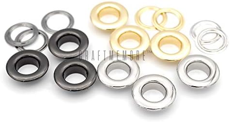 CRAFTMEmore Flat Surface Grommet Eyelet with Washers Solid Brass Washable Grommets Purse Loops Garment Accessories 10 Pack (1/2" (13mm), Silver)